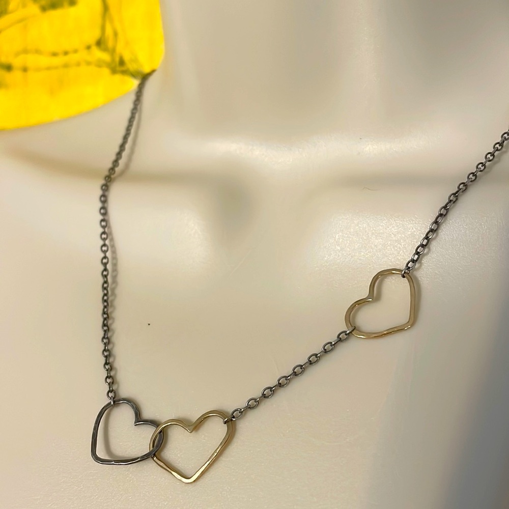 Majorie Victor hand hammered 14k gold fill heart necklace from LIC NY